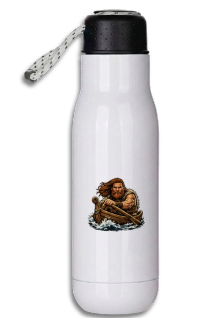 Viking inspired stainless steel thermos water bottle